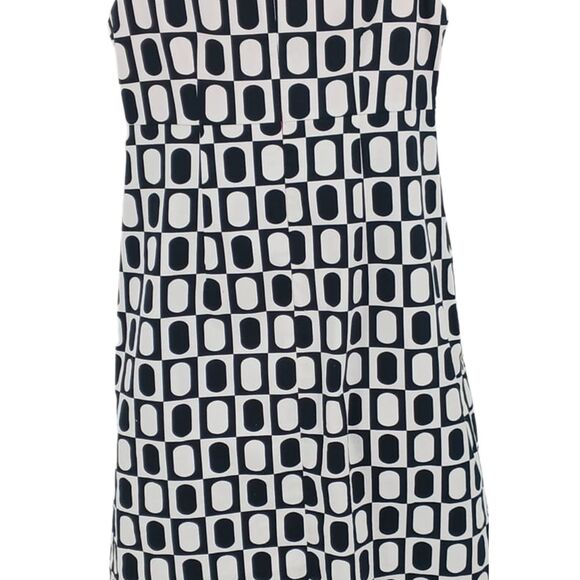 Jessica Howard Black White Pink Geometric Print Sleeveless Dress Mod Vibes Sz12 - Picture 5 of 9